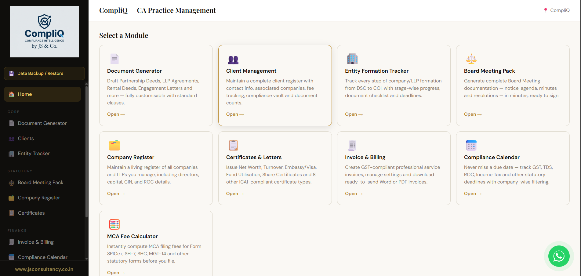 CompliQ Dashboard